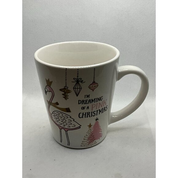 "I'm Dreaming Of A Pink Christmas" Flamingo Mug - Ceramic Holiday Coffee Cup - Picture 8 of 8